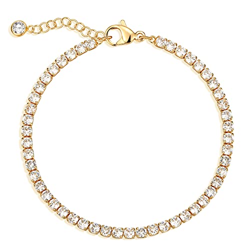Image of MEVECCO Bracelet for Women 14K Gold Plated Dainty Chain Simple Jewelry Cute Handmade Minimalist for Her