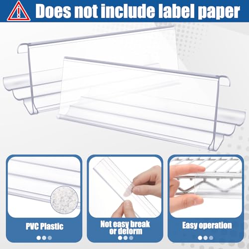 Image of Kathfly 50 Pack Wire Shelf Label Holder 6 inch Adjustable Shelf Cable Tags | for Wire Shelving 3 Viewing Angles Clear Plastic Rack Label Holder Retail Clips Compatible with 1-1 /4in Metro Shelving