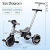 Bautia 5 in 1 Kids Tricycles for 1-4 Year Old, Toddler Balance Bike for Boys Girls Gift Present, Baby Trike with Parent Handle and Removable Pedals for 12 Months+ (No Parent Steering Version) #1