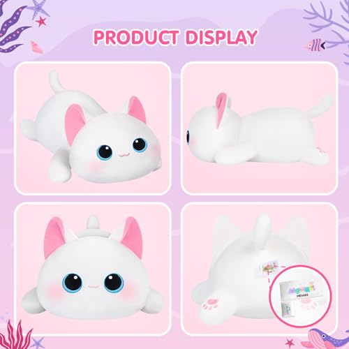 Mewaii MEPI000SAN0756W1-A Cute Cat Plush Pillow, Kawaii Plushies White Cat Stuffed Toys thumb #2