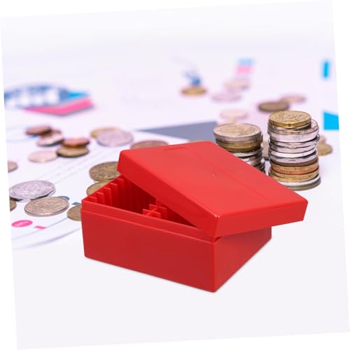 Organizador de monedas en caja plástica roja miniatura 5