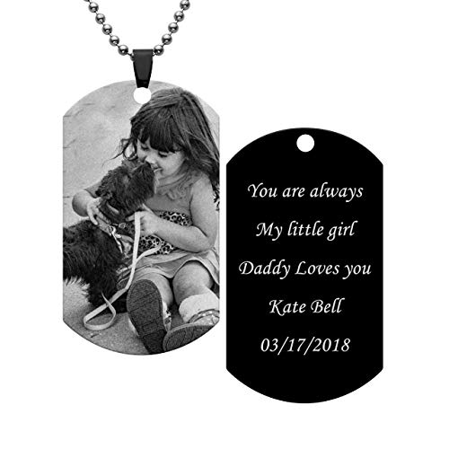 Free Engraving- Photo Text Necklace Dog Tag Pendant Customized Picture Special Date Army Necklaces Engraved Anniversary Memorial Jewelry Gift #TOP3