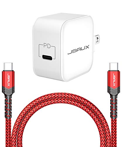 USB C Charger, JSAUX 18W PD UL Certified Power Adapter Fast Wall Charger with Foldable Plug Compatible for Google Pixel 3/3 XL/2/2 XL/3a, Samsung Galaxy S20 S20+ Note 10 A8 with 3.3FT USB-C to C Cable