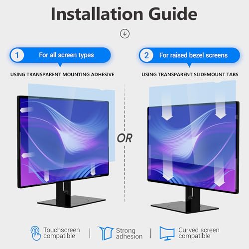 Nusign+ NON [2 Pack] 24 Inch Removable Anti-Glare Blue Light Screen Protector For 16:9 Computer Monitor Display thumb #4