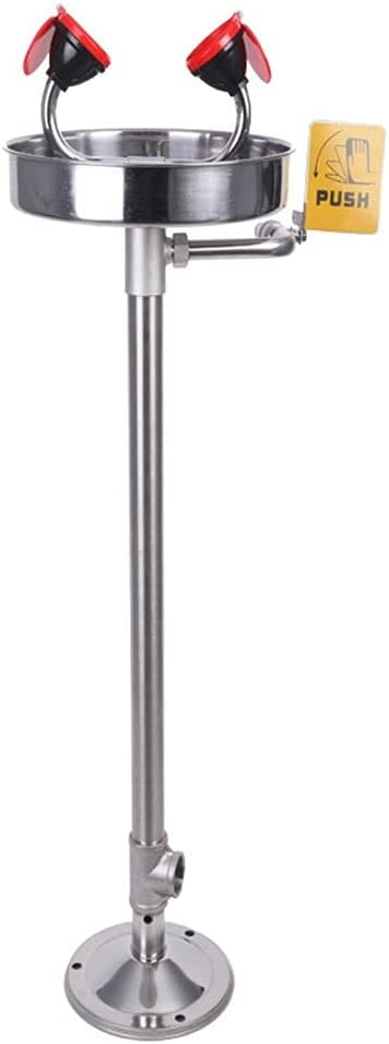 Emergency Eyewash Station, Vertical Eye Wash Station, Double Nozzle Stainless Steel Material for Factories and Laboratories