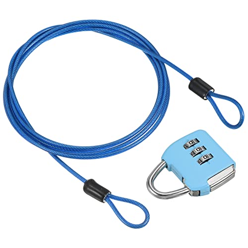 PATIKIL Security Steel Cable with 3 Digit Combination Lock