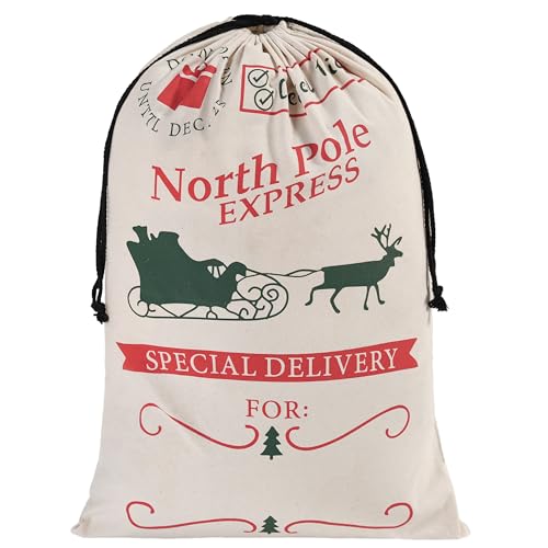 JOYIN Weihnachtssack aus Sackleinen 66 x 48 cm große...