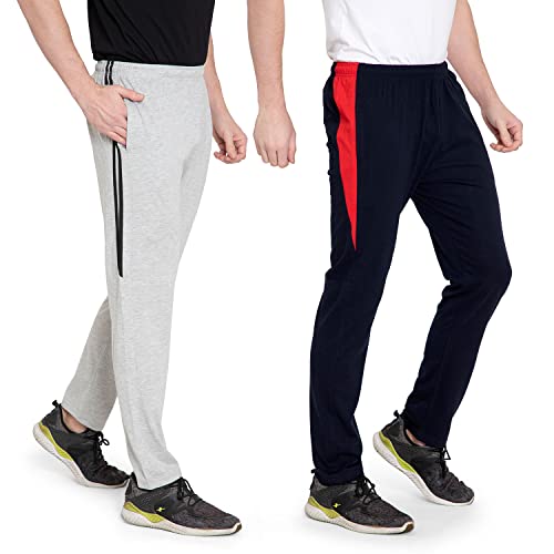 Image of Zeffit Solid Cotton Track Pants /Lower Sport Wear for Men & Boys | Stylish Regular Fit Track Pants for Gym /Running /Workout /Jogging /Sports (Pack of 2)