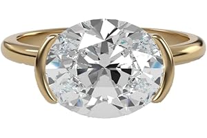 3 CT Oval Moissanite East-West Ring