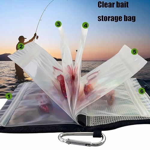 Tgpiao soft bait organizer2024 Bolsa Organizador para Señuelos de Pesca, Camuflaje Azul miniatura 3