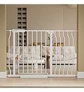 HOOOEN Wide Baby Gate for Stairs Doorways Hallways Pressure Mounted Baby Gate Walk Through Dogs G...
