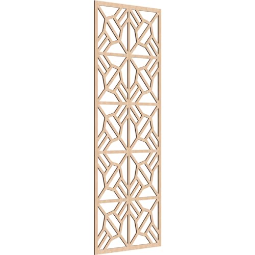 Image of 29 3 /8 inchW x 74 3 /8 inchH x 1 /4 inchT Auburn Decorative Fretwork Wood Wall Panels, Red Oak