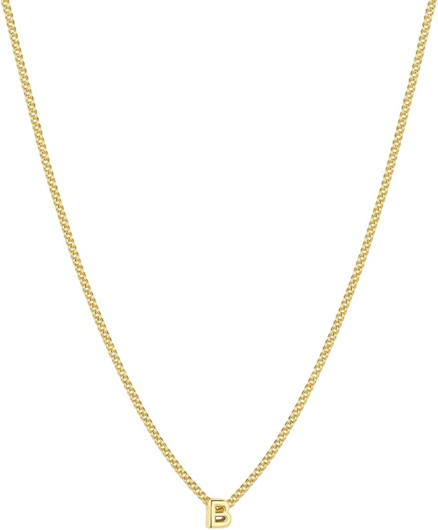 gorjana - Wilder Mini Alphabet Necklace - 18k Gold-Plated or Silver-Plated Brass - Personalized Initial Charm - Secure Closure, Adjustable Length - Timeless Elegance