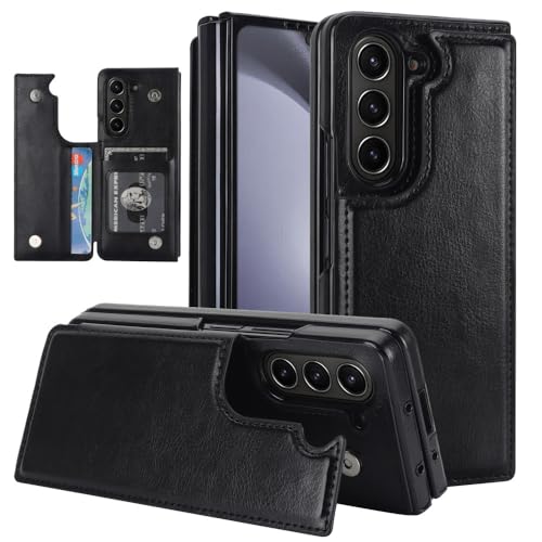 Étui de téléphone en Cuir Galaxy Z Fold 3 Antichoc avec Porte-Carte