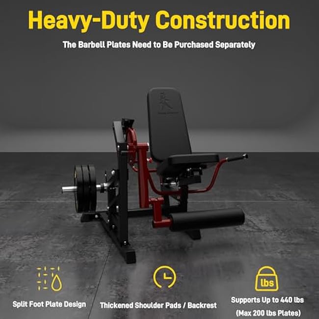Leg Extension and Curl Machine for Home Gym, Adjustable Leg Workout Hamstring Curl Machine with Heavy Duty Frame and Smooth Cable System