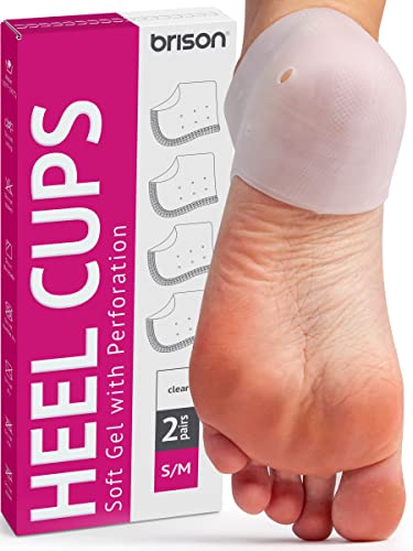 Heel Protectors - Gel Heel Cups for Men Women - Reusable Pads Soft Silicone Heel Cushion Sleeves - Foot Care Socks Reduce Pain from Plantar Fasciitis Heel Spur Tendonitis - 2 Pairs