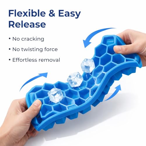 Bandeja de Hielo Honeycomb de Silicona Flexible Azul miniatura 4