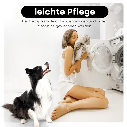Odolplusz Orthopädisches Hundebett Grosse Hunde | Hundekissen für mittelgroße und große Hunde | Hundematratze mit Waschbarem Bezug | (Graphit, 100x70x7cm)