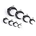 2Pcs Acrylic Crescent Shaped Horseshoes Taper Set Pincher Septum Rings Gauges Black Fashion in practical