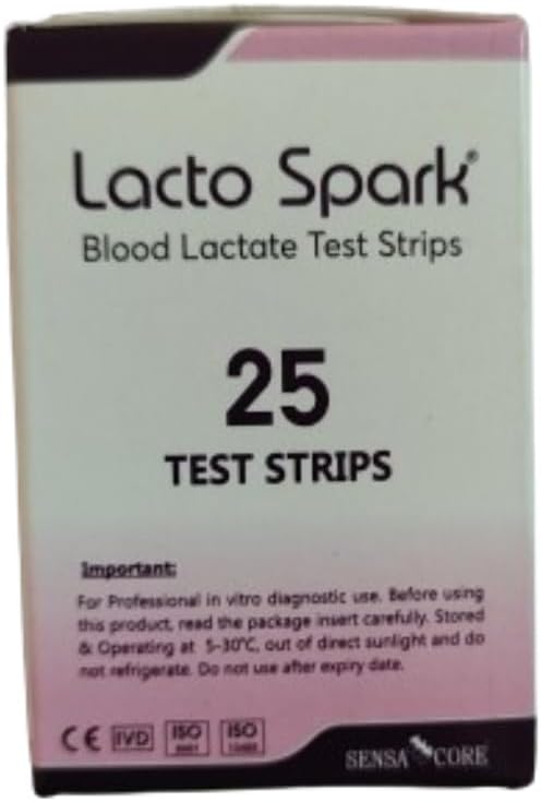 B-Arm Lactospark Blood Lactate 25 Test Strips,Lactate Test Strips For Accurate Blood Lactate Tests|Use Only With Lactospark Lactate Meter(1 Pack Of 25 Strips)