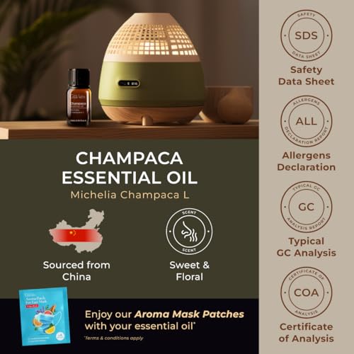 Image of 100% Pure Champaca Essential Oil for Diffuser - 0.34 Fl Oz - Champaca Oil for Hair, Skin, Diffuser, Aromatherapy & DIY Candle Making Scent
