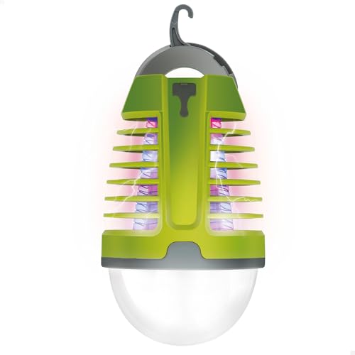 Aktive 61552 - Lámpara antimosquitos LED nocturna, Luz blanca 70 lúmenes, Antimosquitos eléctrico 9x15cm, Incluye cable USB y cepillo limpiador, Lámpara mata mosquitos