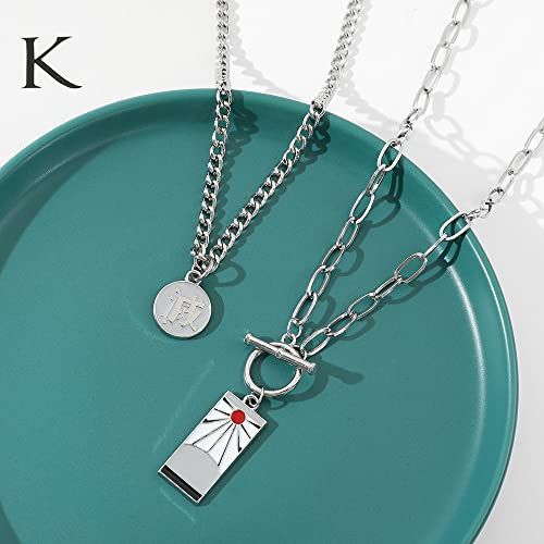 Anime Demon Tanjiro Pendant Necklace - Kimetsu Noyaiba Necklace Hip Hop Style Cosplay Jewelry for Women Men (Double layered)4