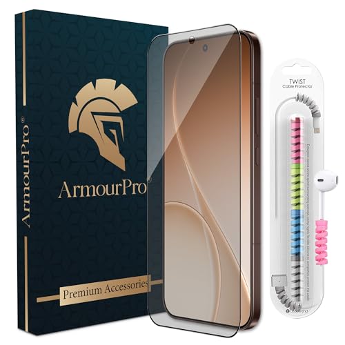 Image of ArmourPro Anti Glare Matte Tempered Glass for Oppo Reno 15 Pro, Anti Fingerprint Screen Protector, 9H Scratch Resistant, Smooth Touch, Easy Installation Kit with Cable Protector