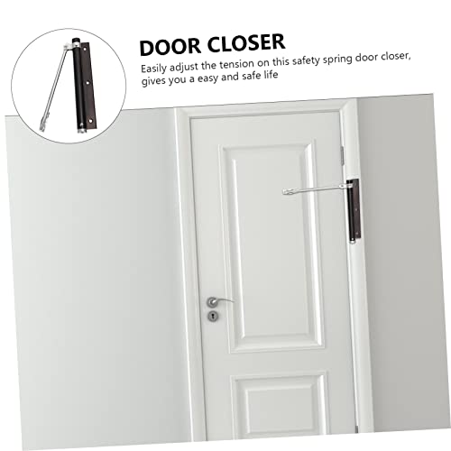 Cierrapuertas automático de velocidad ajustable: kit de 2 piezas de acero para puertas 8