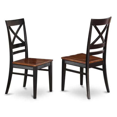 HomeStock Contemporary Dining Set - 5 Piece Table & Chair Set - Wood Dining Room Table with Drop Leaves - Black & Cherry Finish - Thumbnail 4