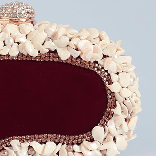 Image of THE TAN CLAN Dariya Sea Shells Hand Embroidered Clutch Purses for Women | Luxury Evening Clutch Bag for Ladies | Perfect for Party, Wedding, Gifting | Stylish Handbag