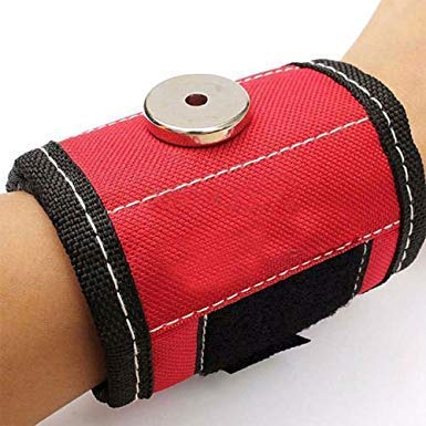 FosCadit Magnetic Wrist Band Tool Belt for Holding Screws, Nails, Scissors, Small Tools, Bolts, Bits & More (Multicolor)