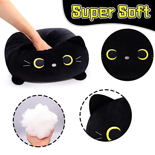 Black Cat Plush, 12''Black Cat Pillow, Black Cat Stuffed Animal Plush,Cute Black Cat Plushie, Black Cat Gifts, Kawaii Plush Pillow Lumbar Back Cushion,Super Soft Cat Plush Doll For Adult Kids #TOP3