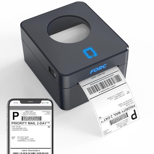 Forc Shipping Label Printer,4X6 Thermal Label Printer for Small Business & Office Package,Compatible with Android, iOS, Windows and Mac, Widely Used for...