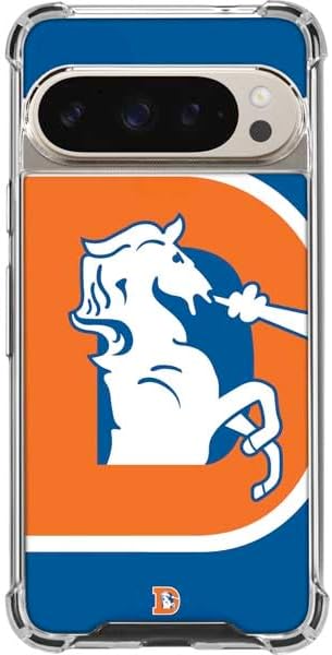 Skinit Clear Phone Case Compatible with Pixel 9/9 Pro - Officially Licensed NFL Denver Broncos Retro Logo Design