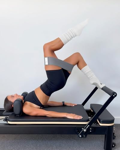 Image of yeuG Pilates Grip Socks for Women Yoga Slouch Socks with Grip for Barre Knee High Boot Socks Long Scrunch Slipper Socks