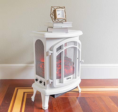E-Flame Usa Tahoe Led Portable Freestanding Electric Fireplace Stove Heater - Realistic 3-D Log And Fire Effect (Winter White) #TOP4