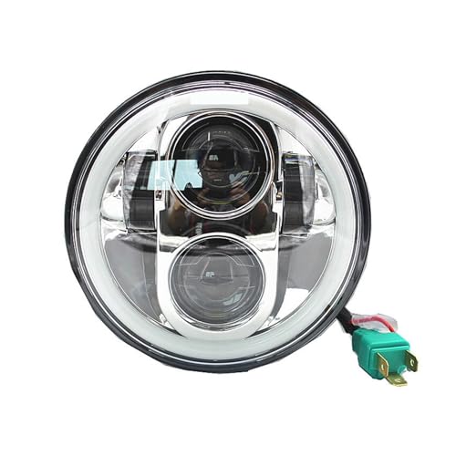 KHBLETDOU 5-3/4 "5.75 Inch Motorcycle LED Projector Halo Headlights, Used Compatible With Athletes' Headlights Spotlight Driving Lights.(Chrome)