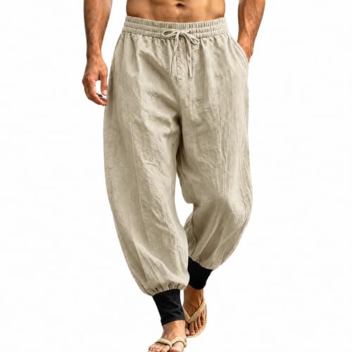 Pantalon décontracté homme en tissu mélangé léger et fuselé
