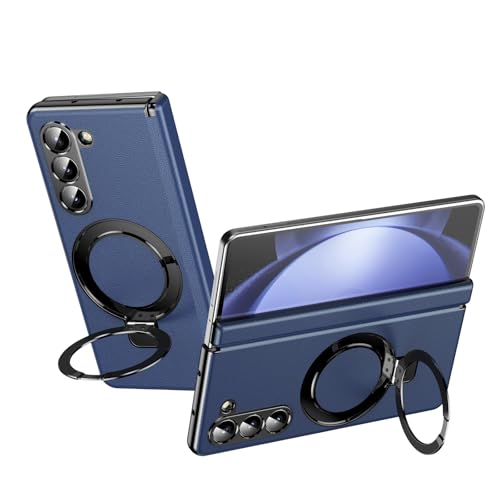 Étui Galaxy Z Fold 5 antichoc avec béquille intégrée et coque de protection charnière en cuir