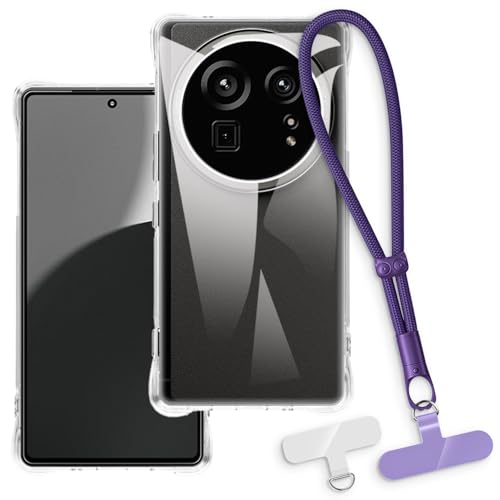 OAGELIM 2-in-1�ی�P�[�X�ƃ��X�g�X�g���b�v Sharp Aquos R9 Pro �Ƃ̌݊������� ���O���\�ȃ��j���[�h�t���d�b�J�o�[�A����~�ߕ����h�~�O���b�v�n���h�� (�N���A + �p�[�v��)