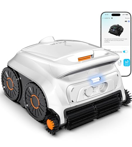 Image of (2026 NEW) WYBOT Cordless Robotic Pool Vacuum, Six-Roller Brush, Edge to Edge Cleaning High Obstacle Crossing, Lightweight Pool Cleaner (White & Orange)