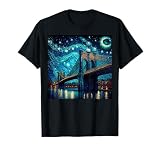 Brooklyn Bridge New York Starry Night T-Shirt
