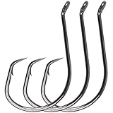 Circle Hooks Fishing Hooks, 110pcs 2X Strong Saltwater Catfish Bass Fishing Hooks Octopus Offset Cir