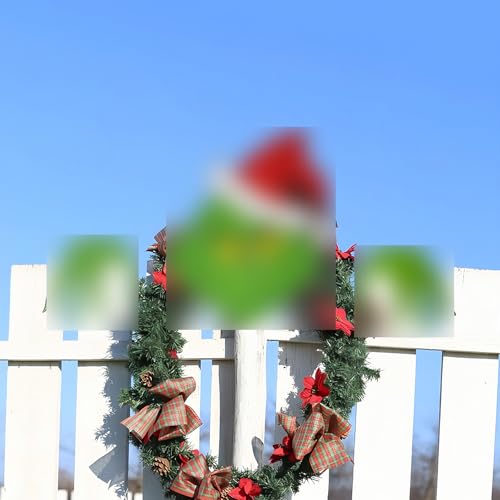 Festive Christmas Fence Yard Sign, Outdoor Garden Christmas Decoration Yard Decorations Cute Fence Decorations Peeps Lawn Sign Funny Quirky Yard Inserts