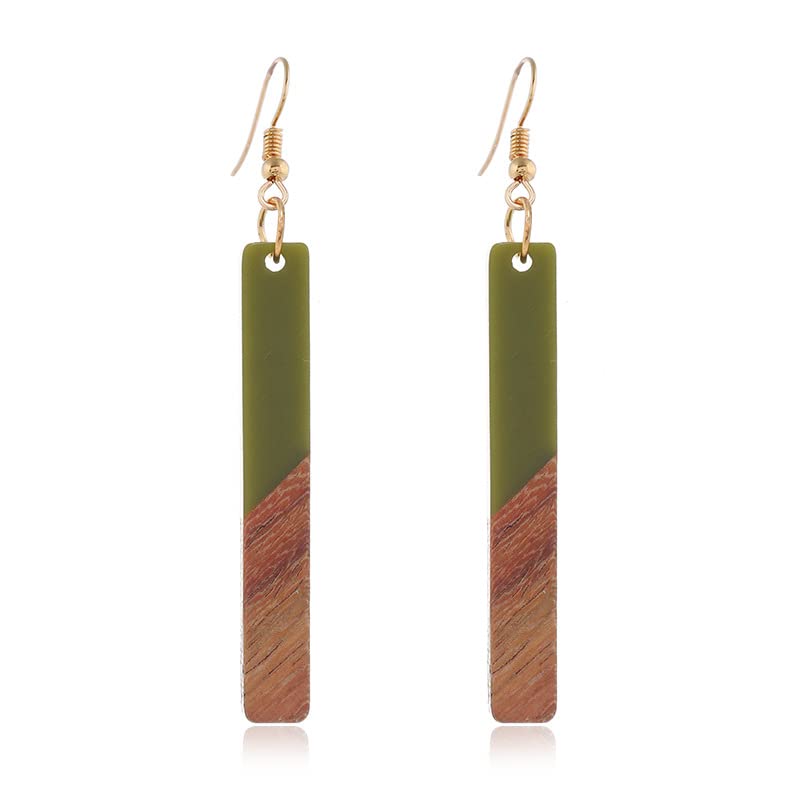 Boho Dangling Statement Earrings Simple Chic Wooden Earrings, Res...
