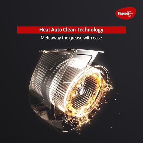 Image of Pigeon Xtream DLX 75 cm BLDC Slant Kitchen Chimney 1500 m3 /hr | Filterless Autoclean Kitchen Chimney | 12 Years Motor and 2 Years Comprehensive Warranty |Black | 9 Speed Touch Control + Motion Sensor