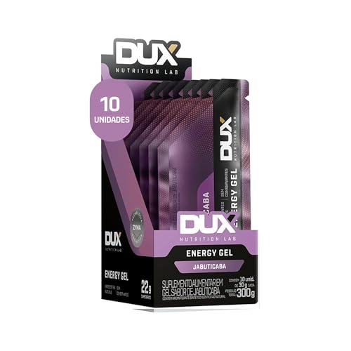 DUX HUMAN HEALTH Energy Gel 10 Unidades Sabor Jabuticaba – Energia Rápida com Carboidratos e Eletrólitos para Endurance