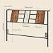MAHANCRIS Headboard Queen Size Only, Industrial Metal Bed Headboard with Adjustable Feet and Compatible Adapters, Fits Most Bed Frames, Rustic Brown and Black