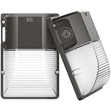 CINOTON 13W LED Wall Pack Light 1600lm,(Dusk-to-Dawn Photocell,Waterproof IP65), 100-277Vac,100-200W MH/HPS Replacement,Outdoor Security Lighting 5000K (1Pack-with Sensor)